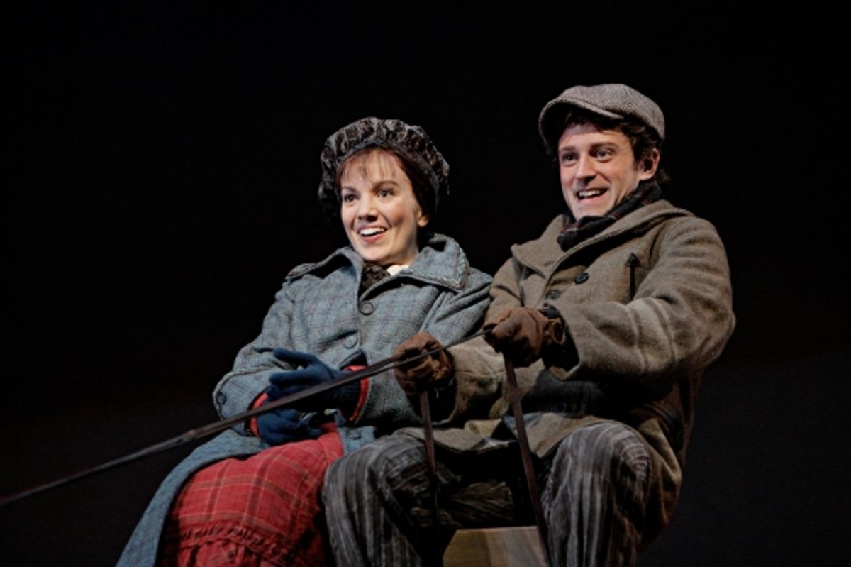 Kara Lindsay as Laura Ingalls and Kevin Massey as Almanzo Wilder at 